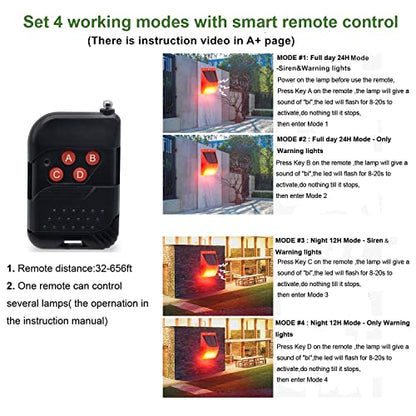 HULPPRE Solar Outdoor Motion Sensor Alarm,130db Loud Siren Lamp Noise Maker