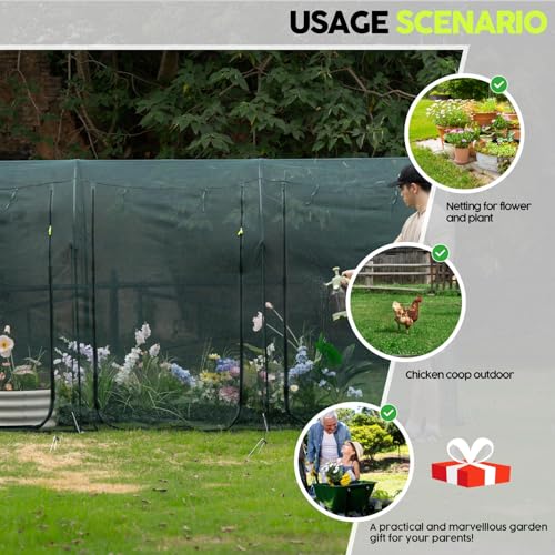 Poray Large 12.3X4FT Tunnel Plant Netting Cover,6FT Tall Crop Cage Tomato Netting for Vegetables&Fruits,Durable Gardening Net for Plant and Animals - style: 147*49*72inches Tunnel