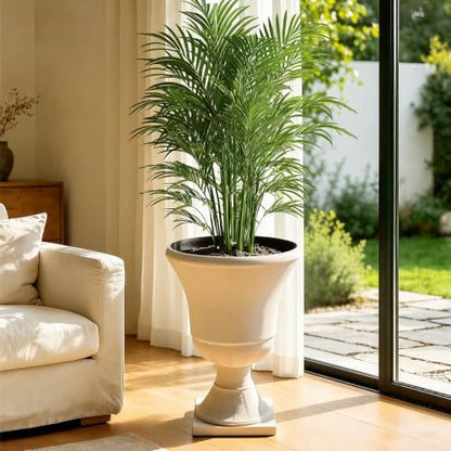 Autodaya 22"Tall Large Urn Planters for Outdoor Plants Set of 2 Flower Pots - color: 22"-antique Ivory
