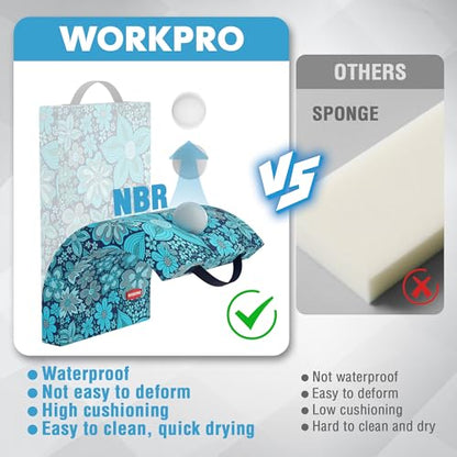 WORKPRO 17" Kneeling Pad with Removable Cover, Soft NBR Foam Cushioning - color: Blue