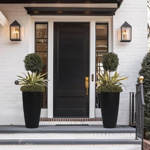La Jolie Maison 24 Inch Tall Planters, Large Decorative Plant Pots Set of 2