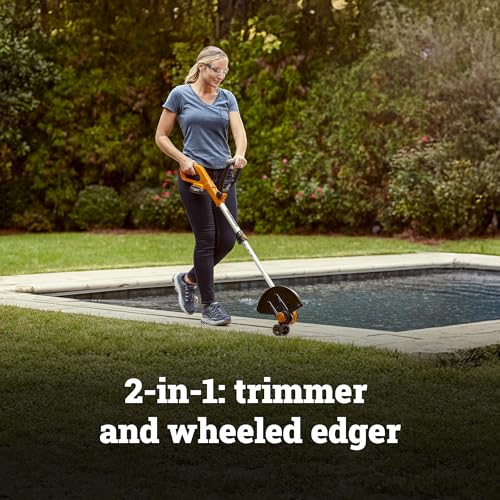 Worx 20V 12" 2-in-1 Cordless String Trimmer & 360CFM Leaf Blower Kit, WG929 - style: 12" Trimmer & 360 CFM Blower w/(2) 2.0Ah Batteries
