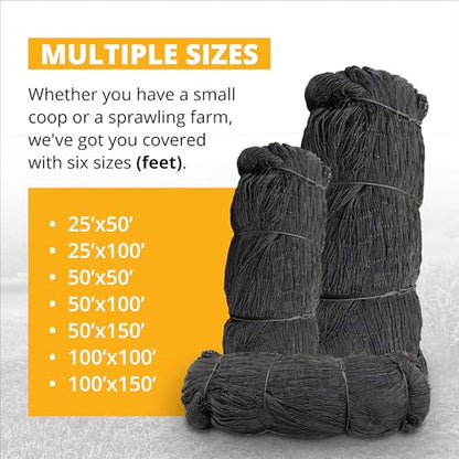 Stromberg's 2" Mesh Heavy Duty Knotted Aviary Netting, 100' x 100' - style: 2" Netting - 100' x 100'