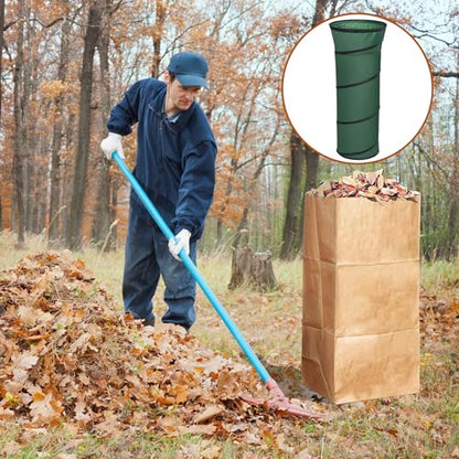 2 Pcs Leaf Bag Funnel Holder, Lawn Bag Chute Stand for 30 Gal Paper Bags - color: 2 Pcs
