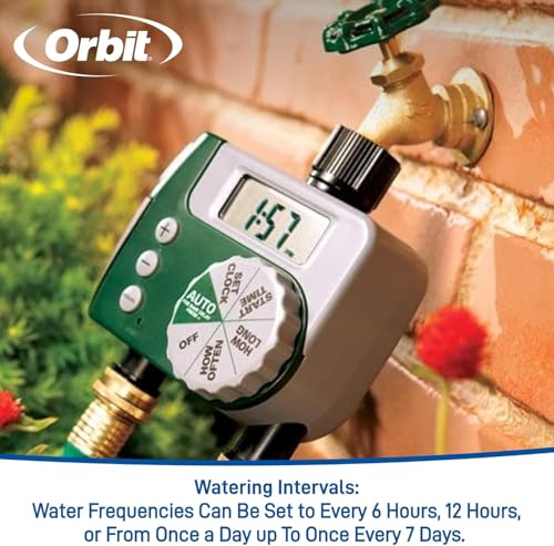 Orbit Programmable Digital Hose Watering Timer - 1 Outlet - Battery Powered - with LCD Screen - Built-in Rain Delay - Water-Resistant - 62061 (2-Pack 2 Outlet) - size: 2 Outlet (Pack of 2)
