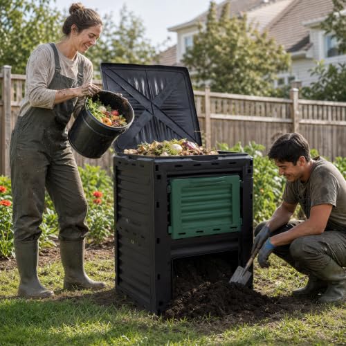 Athena Collection 80 Gallon Compost Bin, Green