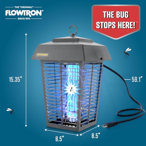 Flowtron Electric Bug Zapper, 1 Acre Outdoor, 40W UV, 5600V Zap, Grey - color: Dorado Grey