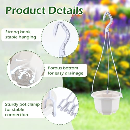 Roshtia 24 Pcs Hanging Planter Pot with Hook, Ceramic White, 5 Inch - color: Ceramic White, size: 5 Inch