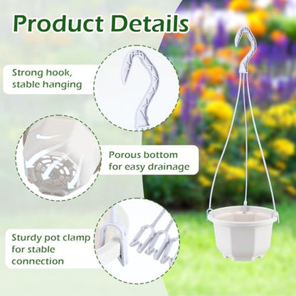 Roshtia 24 Pcs Hanging Planter Pot with Hook, Ceramic White, 5 Inch - color: Ceramic White, size: 5 Inch