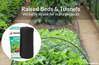 AlpineReach Garden Netting 15 x 50 ft, Black Heavy Duty Bird Net - color: Black, size: 15ft x 50ft