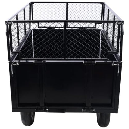 ATV Trailer Steel Dump Cart, 750lbs 22 Cubic Feet Utility Trailer Lawn Garden Trailer with Heavy Duty Tow Behind Carts and Removable Sides for Tractors, ATV, UTV, Lawn Mowers