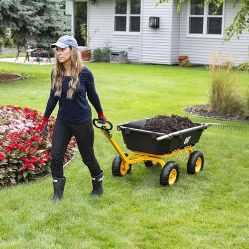 CAT 7 cu ft Dual Side Dump Cart with 1200lbs Load Capacity