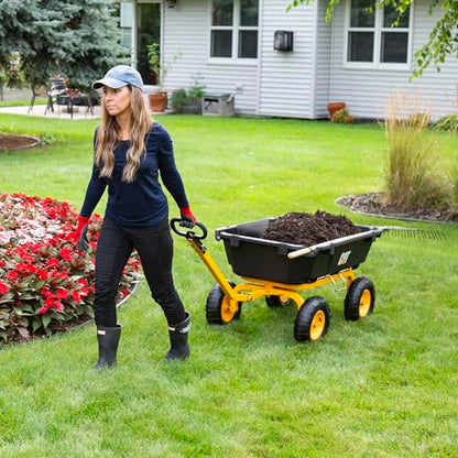 CAT 7 cu ft Dual Side Dump Cart with 1200lbs Load Capacity