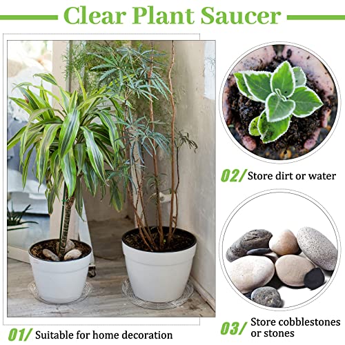 Shellwei 18 Pieces 16" 18" 20" Plant Saucers Clear Durable Plant Saucer Plastic Plants Saucers for Indoors Outdoors Clear Flower Pot Drip Trays Plants Garden Pot Saucer Trays - size: 16 Inch, 18 Inch, 20 Inch