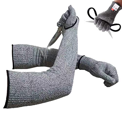 Cut Resistant Nitrile Gloves and Sleeves with EN388 Level 5 Protection - color: Black