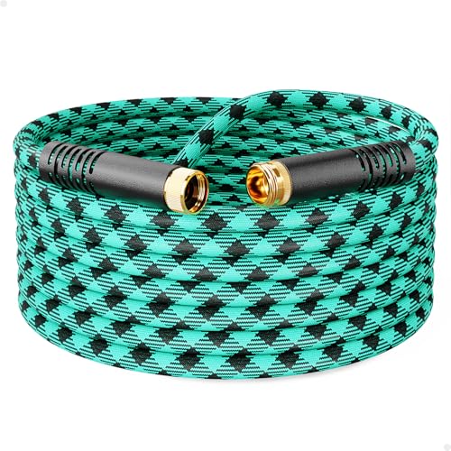 WELLUCK 25 FT Garden Hose - Flexible Water Hose, Lightweight Non-Expanding hose, Leak proof, Pressure Resistant for Yard, Outdoor, 3/4 Inch Solid Brass Fittings and 5-Layer PVC Core - size: 3/4 in x 25FT, style: Blue
