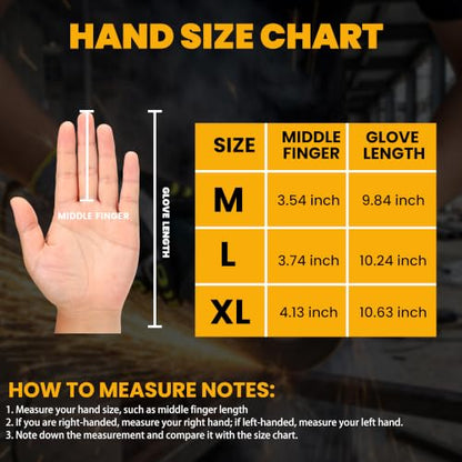 Safety Work Gloves for Men Women, Impact Gloves with Cut Resistant Protection - size: Large