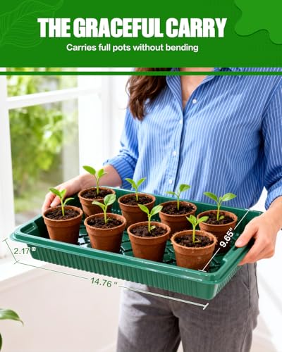 10 Pack 14.8"x9.6" Seed Starter Trays No Drain Holes for Microgreens - size: 10 Pcs