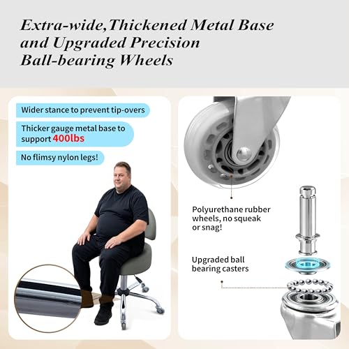 Ergonomic Drafting Stool with Backrest Heavy Duty Hydraulic for Shop - color: Grey, style: Stylish