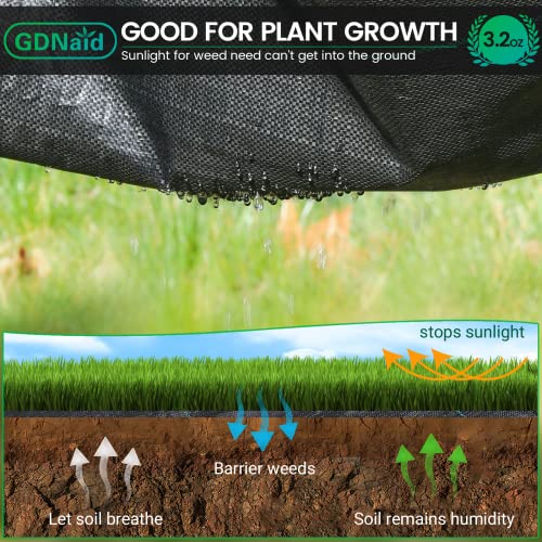 Weed Barrier Fabric 5ftx100ft Landscape Fabric, 3.2oz Weed Barrier Fabric Weed Fabric, Garden Landscaping Fabric - size: 3.2oz-5x100ft