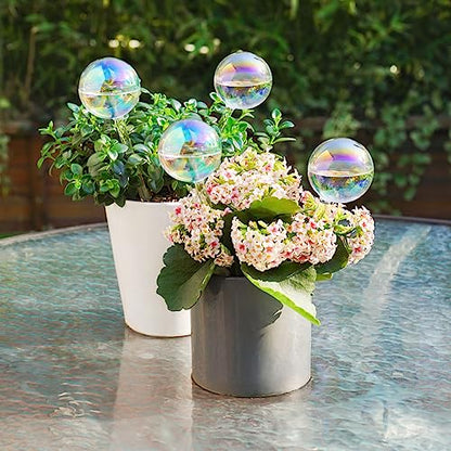 Tomorotec 4Pcs Rainbow Glass Plant Watering Globes, Self Watering Spikes - color: Iridescent 4-Pack