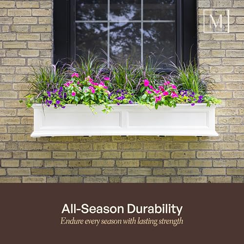 Mayne Fairview 36in Self-Watering Rectangular Window Box Planter, White - color: White, size: 36in