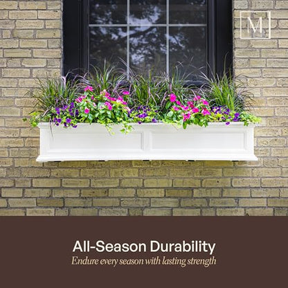 Mayne Fairview 60in Self-Watering Rectangular Window Box Planter, White - color: White, size: 60in