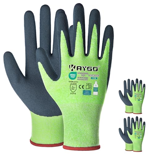 KAYGO Women's Work Gloves, Sandy Latex Grip, Breathable - color: Green, size: Large