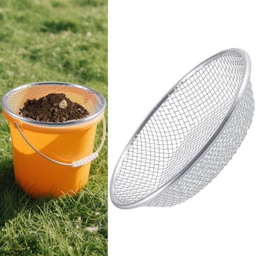 Sifter.Size 1/4" Mesh Soil Sifter Sieve - Heavy Duty Galvanized Screen for Compost, Dirt, Rocks, Gravel & Garden - Fits 5 Gallon Bucket, Rust-Resistant - Composting & Sifting Tool - style: 1/4 In