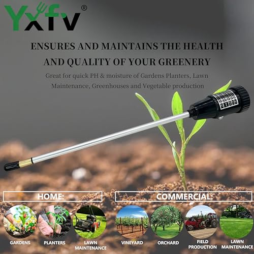 2-in-1 Soil pH Tester, No Battery Long Probe