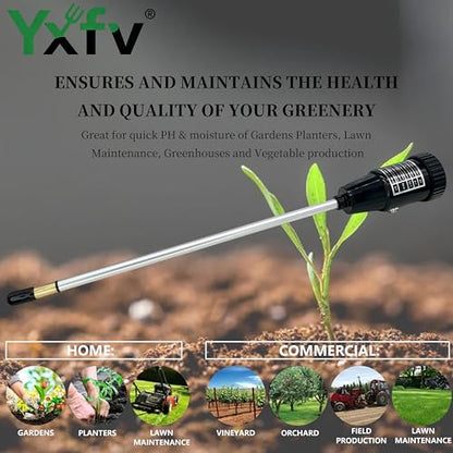 2-in-1 Soil pH Tester, No Battery Long Probe