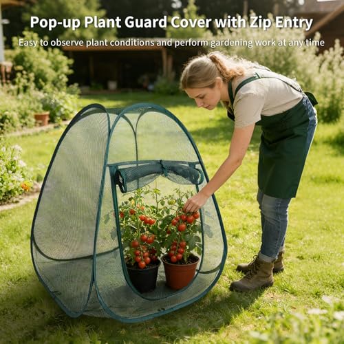 2PCS Large Netting Tent for Garden Protection Mesh Plant Cover from Animals - color: Green 2pcs
