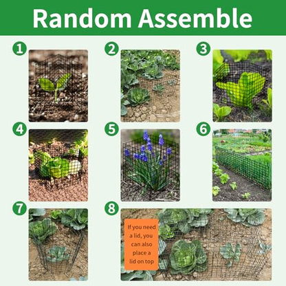5 Pack Plant Protector from Animals, 12x12 Inches Wire Plant Protector, Plant Cages to Keep Rabbits Out - size: 5 Pack, 12"x12"