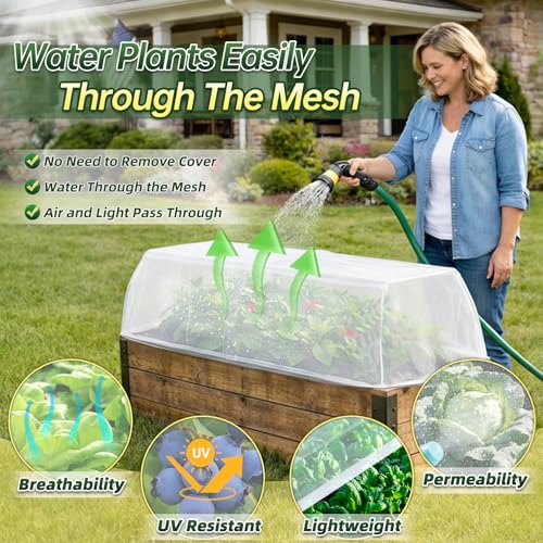 2 Pack Garden Netting for 4 x 2 x 1 FT Raised Beds - size: 4.92 x 2.29 x 1.47 FT