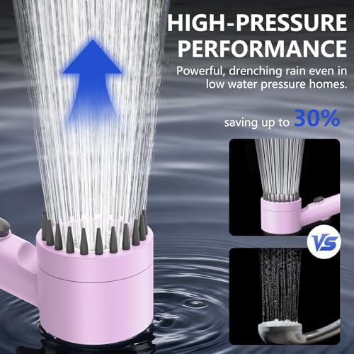 Filtered Shower Head with Handheld,High Pressure Shower Heads Filter - color: Purple