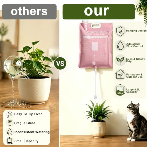 3Pcs 6.5L Automatic Vacation Plant Waterer Bag,Plant Self Watering Devices