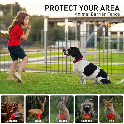 PVC Coated Welded Wire Fence, 24 in x 50 Ft Black for Yard Plant Protection - size: 24in x 50ft