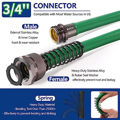 Short Garden Hose 6ft – Hybird Water Hose Leader - Small Hose Extender, Heavy Duty Hose Extension for Lawn Watering, Car Washing - Burst 500 Psi (Green, 6 FT) - size: 6 FT