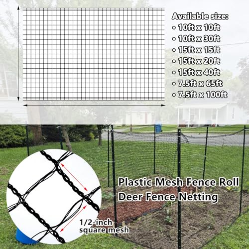 POYEE 15x20ft Bird Netting, 1/2-inch Square Mesh Garden Netting - size: 15x20ft