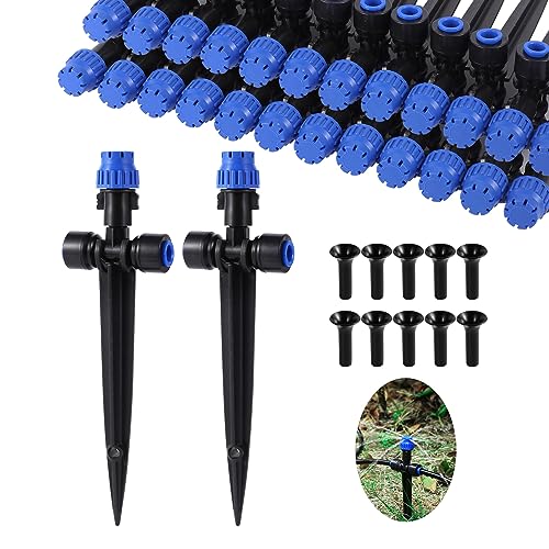 HUISUYTON 36 Pcs Push-to-Fit Drip Irrigation Emitters for 1/4 inch Tubing - style: 36pcs- Drip