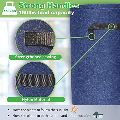 5-Pack 10Gallon Potato Grow Bags with 8 Plant Label Stakes, Thickest 400G Fabric with 150lb Load Handles, Bags for Growing Potatoes with Visual Harvest Window,Multi-Colored Breathable Planter