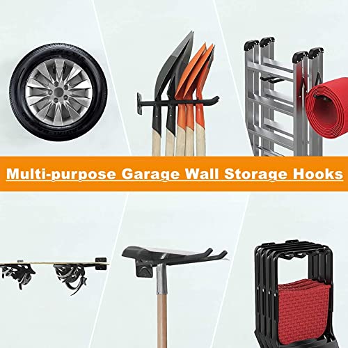 TORACK 4-Pack Garage Storage System Hooks, Wall Mount Tool Organizer - size: 4-Pack 12.4" Heavy Hooks