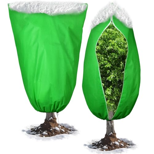 2pcs Reusable Winter Frost Plant Cover Freeze Protection, 47.2"x72" Large Frost Plant Cover for Winter Outdoor Plants,Frost Cloth Plants Jacket Drawstring Tree Cover for Outdoor Plants - size: 47.2"x72"
