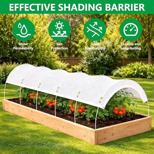 96'' x 39'' White Garden Shading Kit, 60% Sunblock Plant Shade Cloth - color: 96 x 39.4 Inch