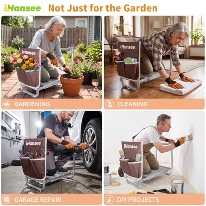 Garden Kneeler and Seat, Portable Kneeling Bench for Gardening - color: Brown-modle C