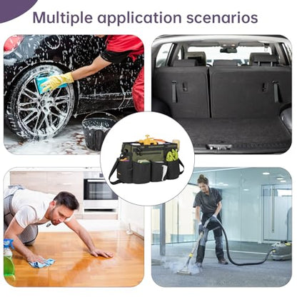 IBVIVIC Wearable Cleaning Caddy Bag for Cleaning Supplies, Green - color: Green