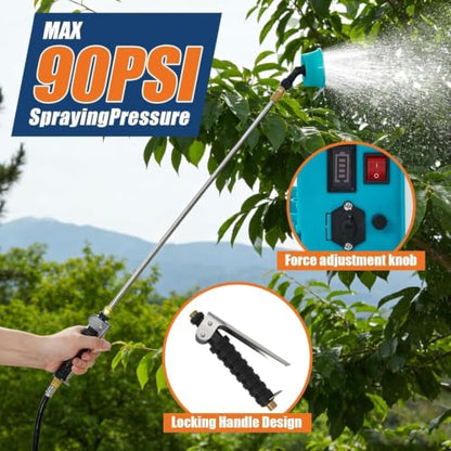 5.3 Gallon Wheeled Battery Sprayer, 12V 8Ah for Lawn & Garden - size: 5.3 Gal