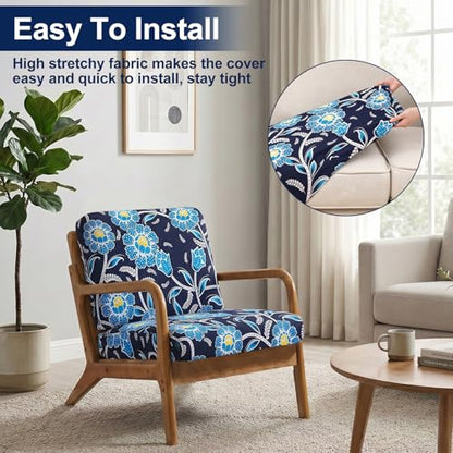 Smiry Waterproof Patio Cushion Covers, Stretch Outdoor Furniture Covers - color: Midnight Blue, size: 12PCS