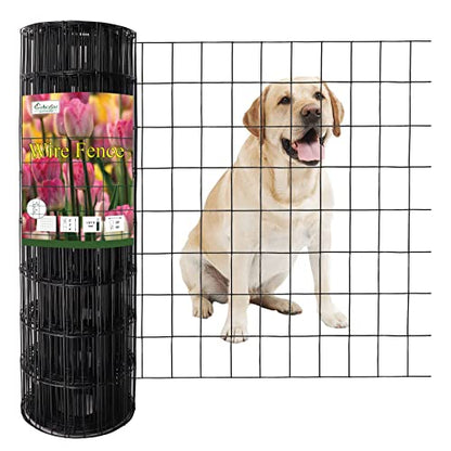 Black PVC Coated Welded Wire Fence 24" x 50' Roll, 2"x3" Mesh, 16 Gauge - color: Black, size: 2''x3'' 16GA 24''x50'