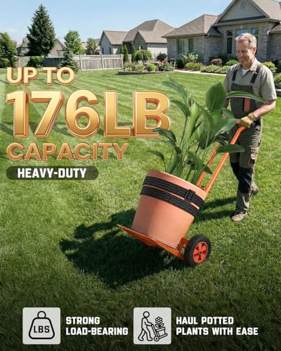 Plant Caddy with Wheels, 176Lbs Heavy Duty Plant Dolly Cart - color: Orange